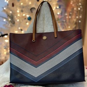 Tory Burch Kerrington Striped Tote Multicolor